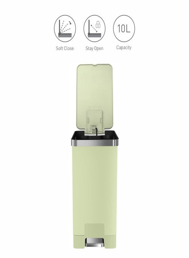 Obsessions EKO 10L Plastic Step Bin with Pedal,Waste Storage Trash Can, Green - Image 5